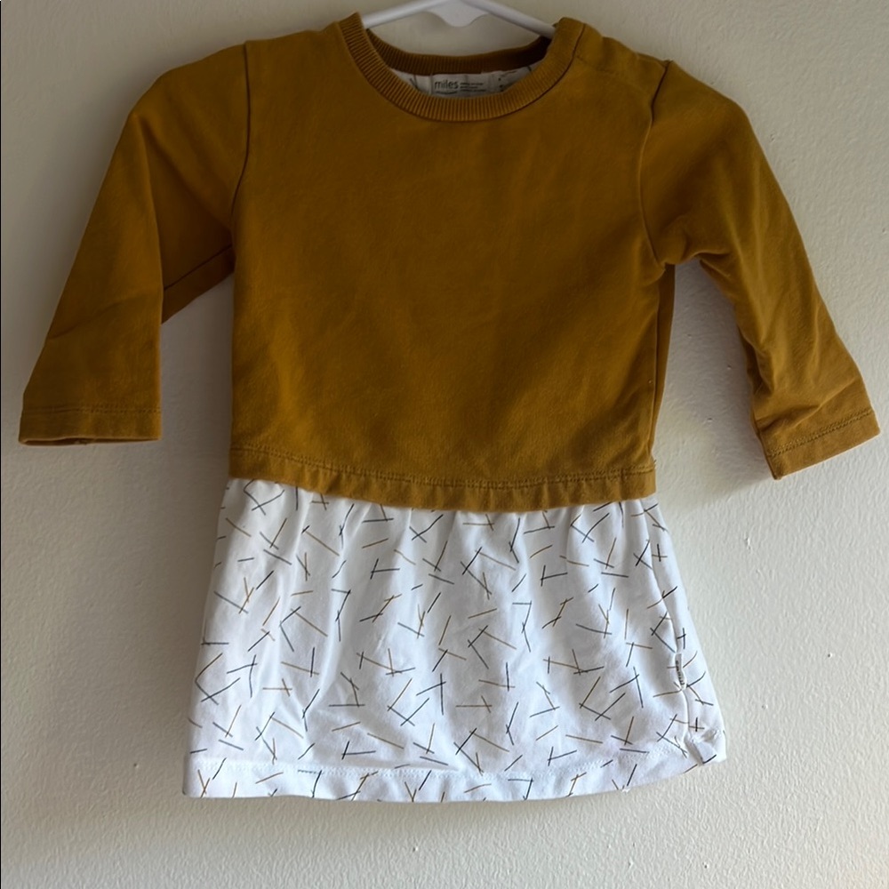 Kids Mustard and White Long Sleeve Top